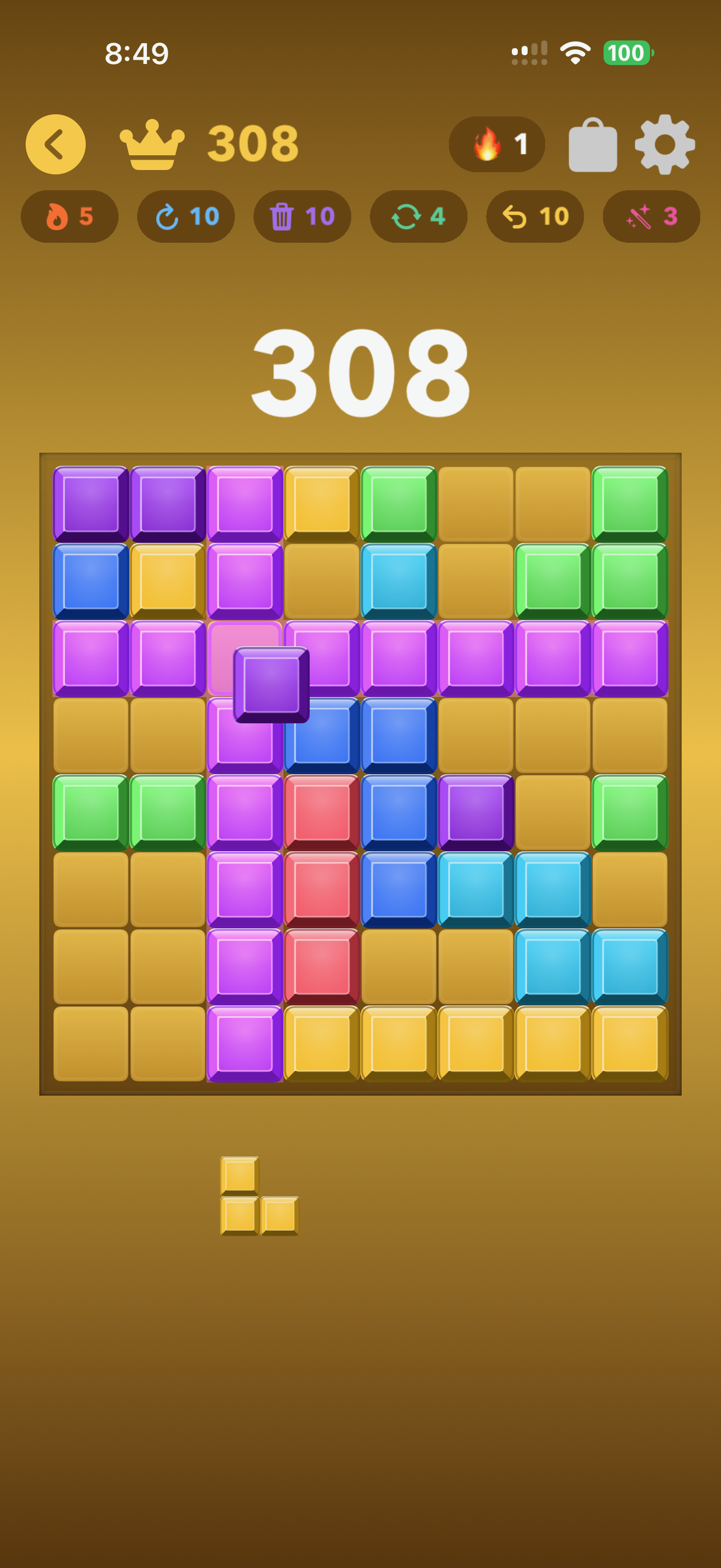 Shapes Blast classic gameplay — place shapes and blast rows